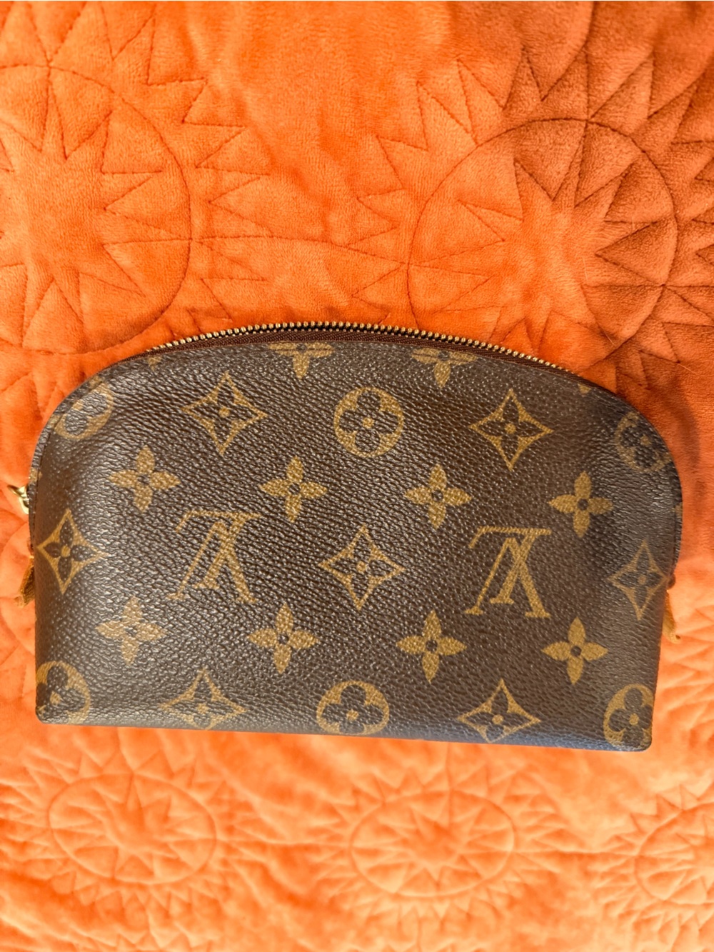 Louis Vuitton Monogram Canvas Cosmetic Pouch in Brown and Gold